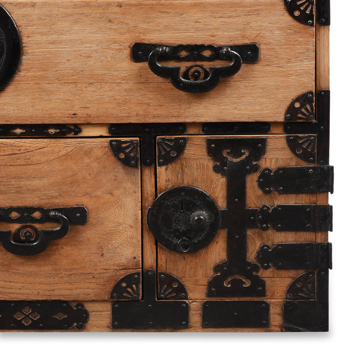 Bottom Corner Detail From Antique Japanese Kasane Dansu From Tokyo | Indigo Antiques
