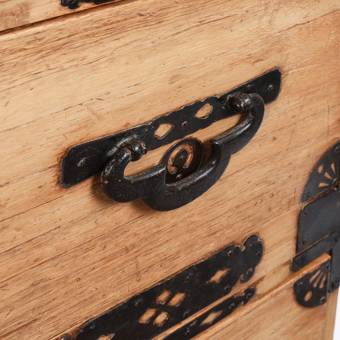 Handle Detail From Antique Japanese Kasane Dansu From Tokyo | Indigo Antiques