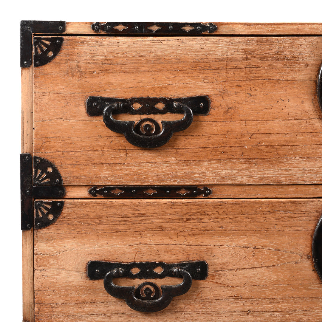 Corner Detail From Antique Japanese Kasane Dansu From Tokyo | Indigo Antiques