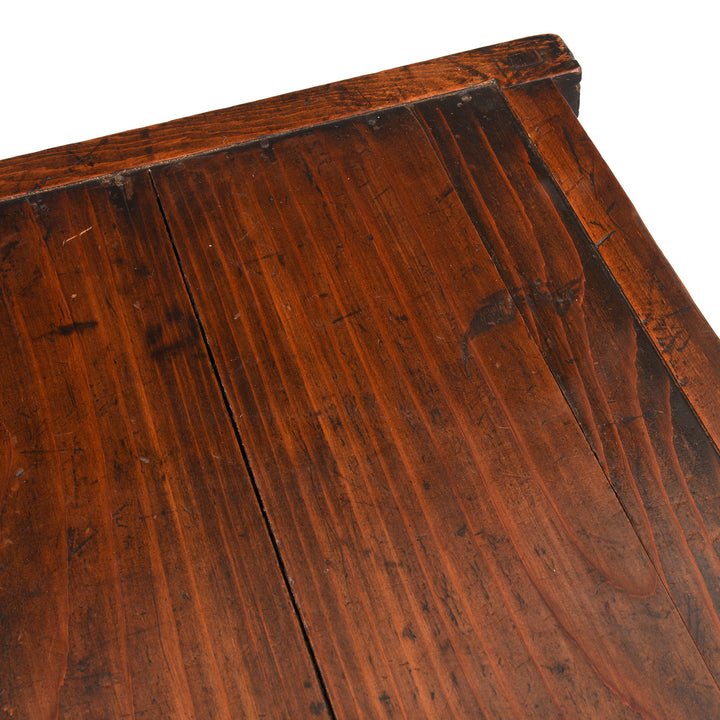 Top detail of an Antique Japanese Keyaki Cha Dansu Tansu Chest - Meiji Era | Indigo Antiques