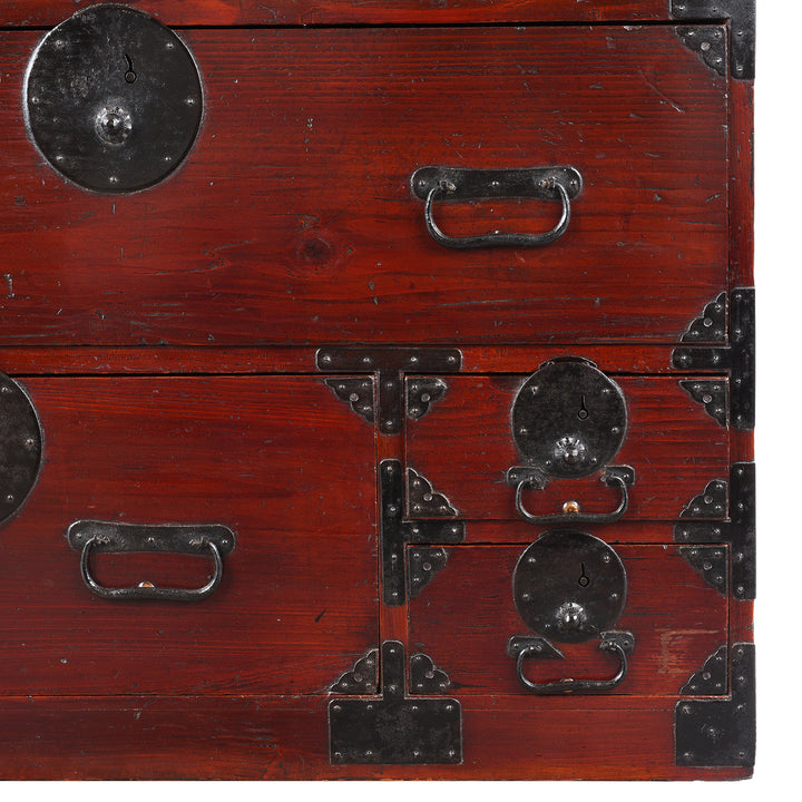 Corner Detail From  Isho Kasane Dansu Chest From Tokyo - Taisho Era | Indigo Antiques