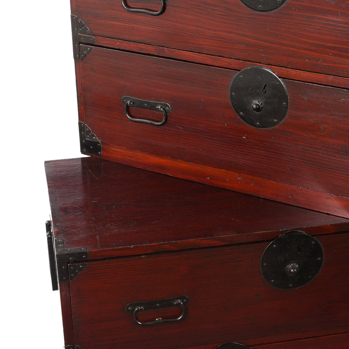 Detail From  Isho Kasane Dansu Chest From Tokyo - Taisho Era | Indigo Antiques