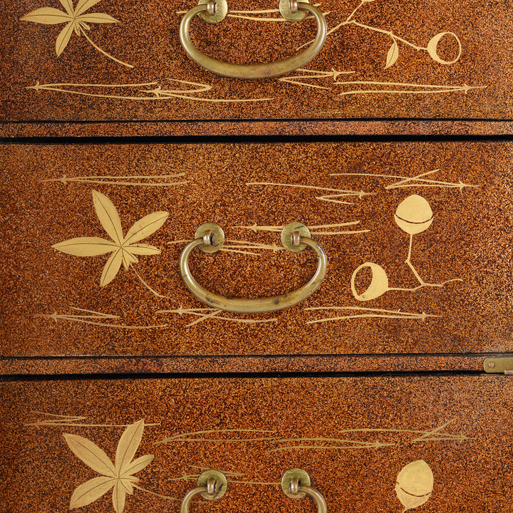 Drawer Detail From Japanese Black Lacquer Kodansu Jewellery Cabinet | Indigo Antiques