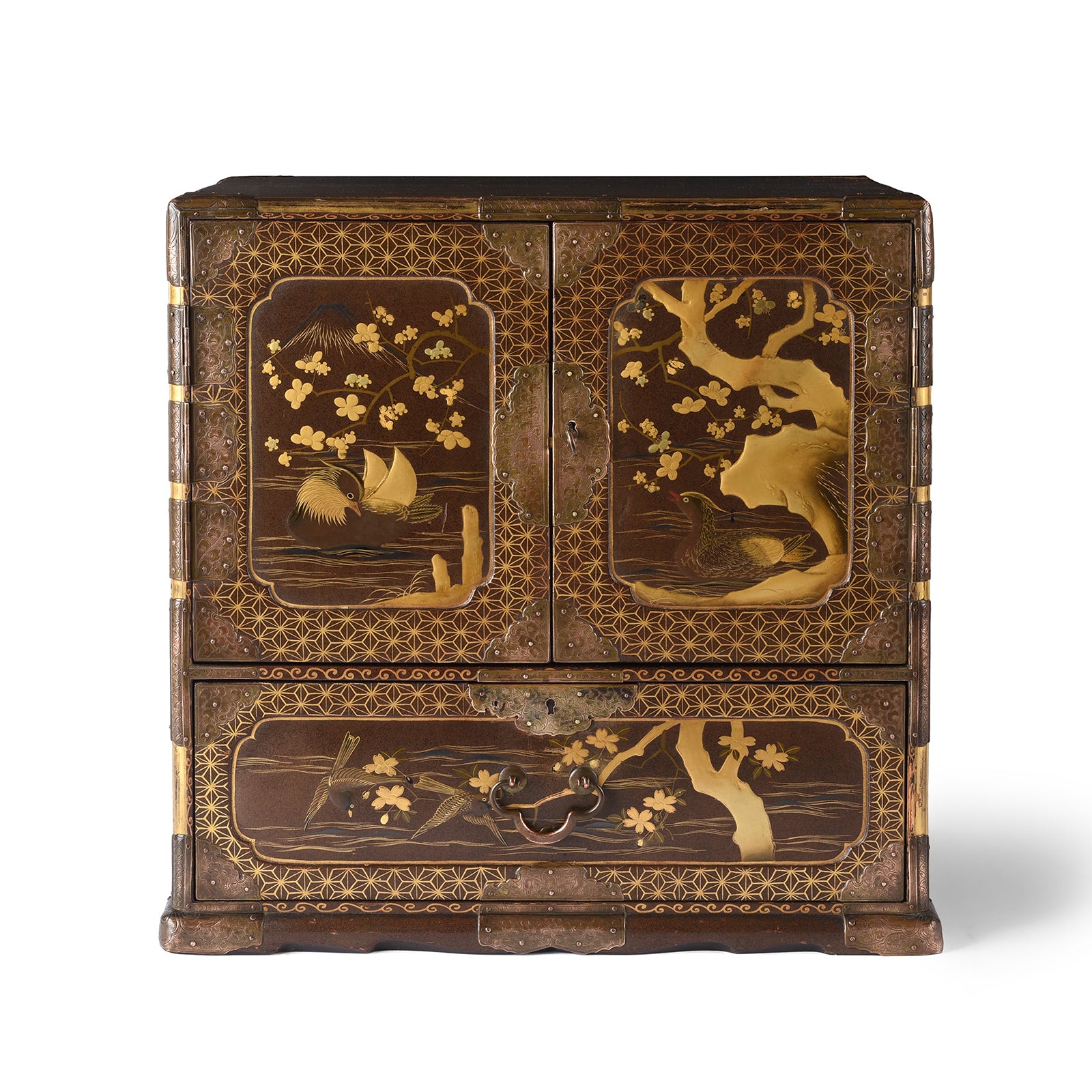 Japanese Gilt Lacquer Kodansu Jewellery Cabinet - Meiji Period Japanese Gilt Lacquer Kodansu Jewellery Cabinet - Meiji Period