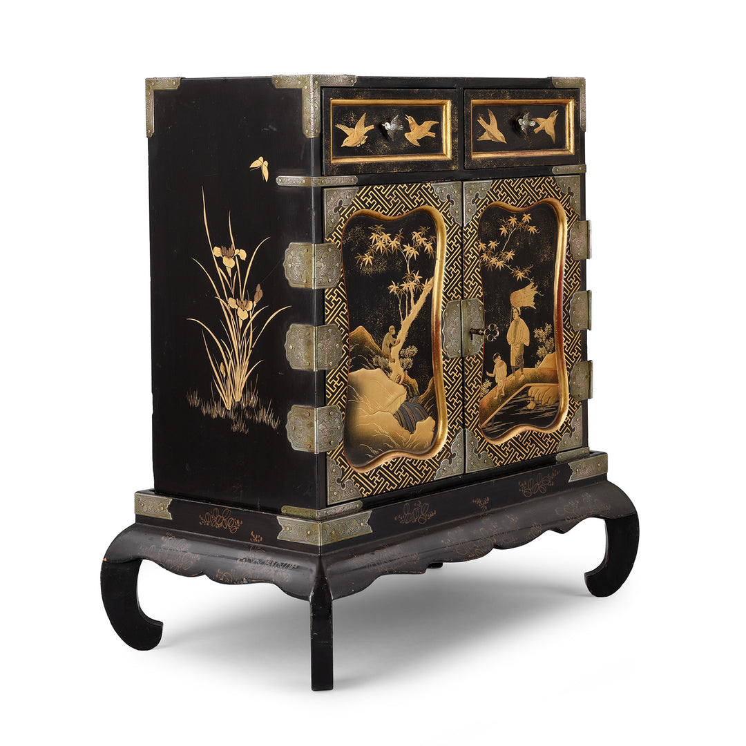 Japanese Black Lacquer Kodansu Jewellery Cabinet | Indigo Antiques