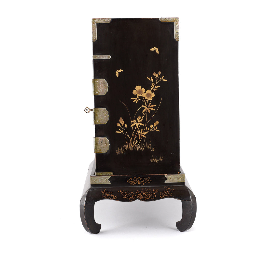 Japanese Black Lacquer Kodansu Jewellery Cabinet | Indigo Antiques
