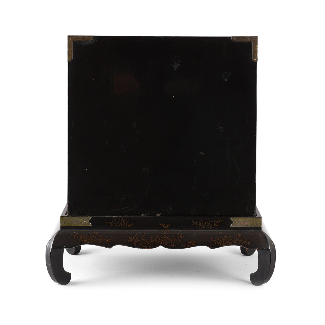 Back Of Japanese Black Lacquer Kodansu Jewellery Cabinet | Indigo Antiques