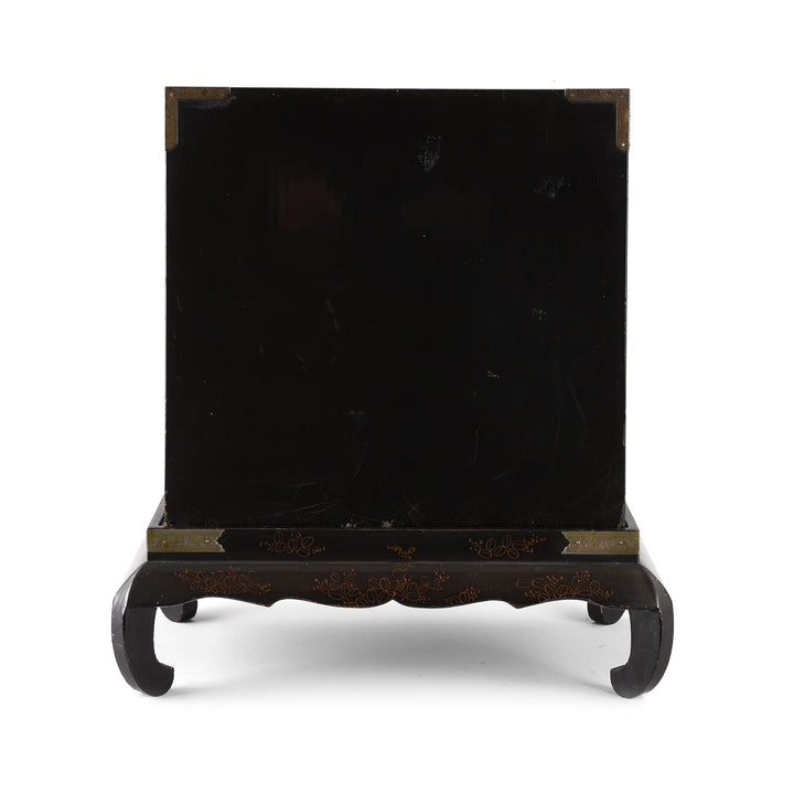 Back Of Japanese Black Lacquer Kodansu Jewellery Cabinet | Indigo Antiques