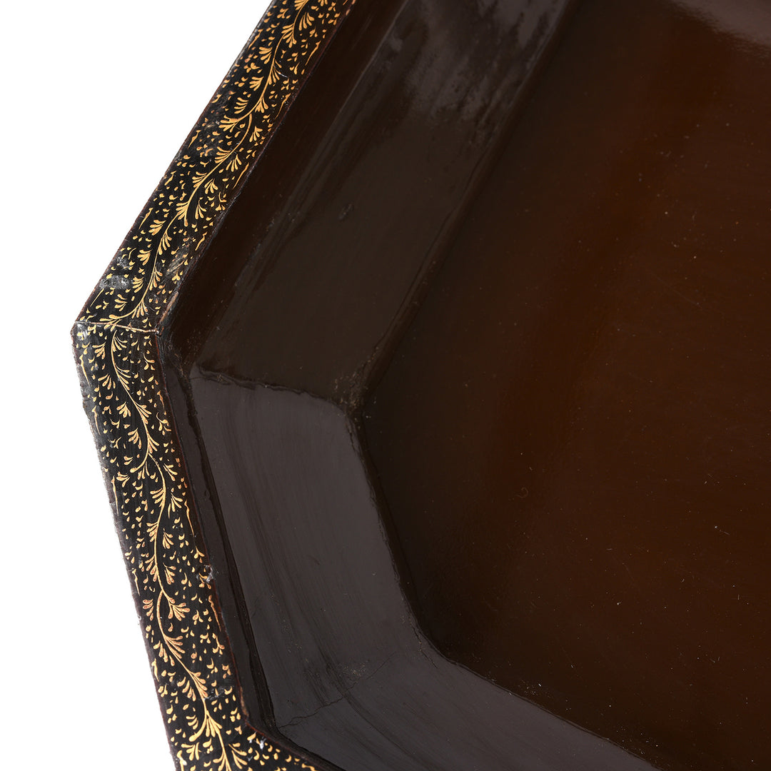 Detail From Antique Chinoiserie Export Black Lacquer Sewing Box | Indigo Antiques