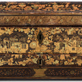 Canton Export Black Lacquer Sewing Box - Ca 1830's