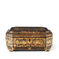 Canton Export Black Lacquer Sewing Box - Ca 1830's