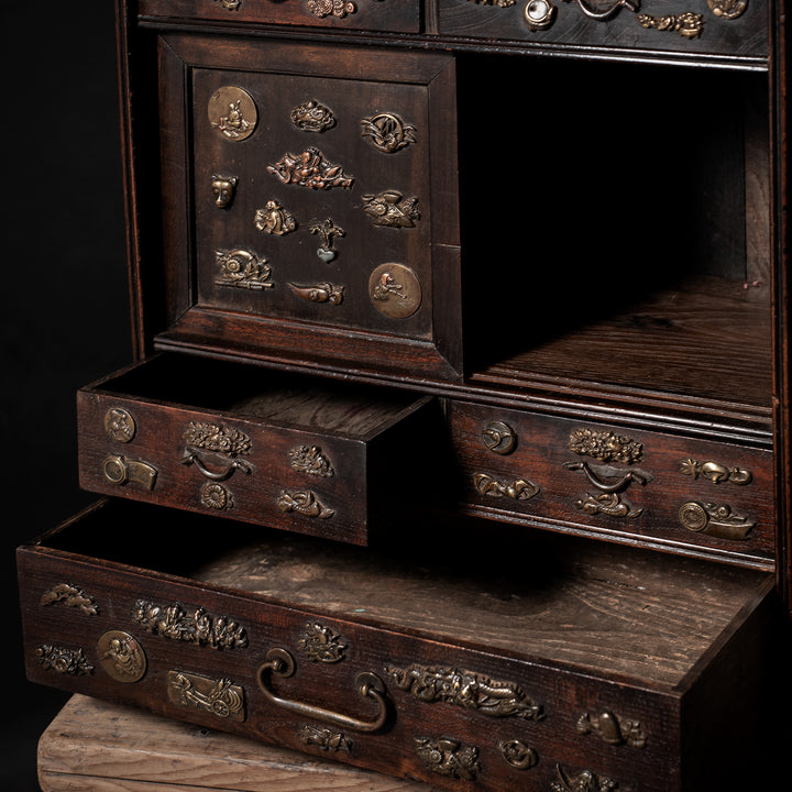 Antique Japanese Cha Dansu Tea Cabinet With Menuki | Indigo Antiques