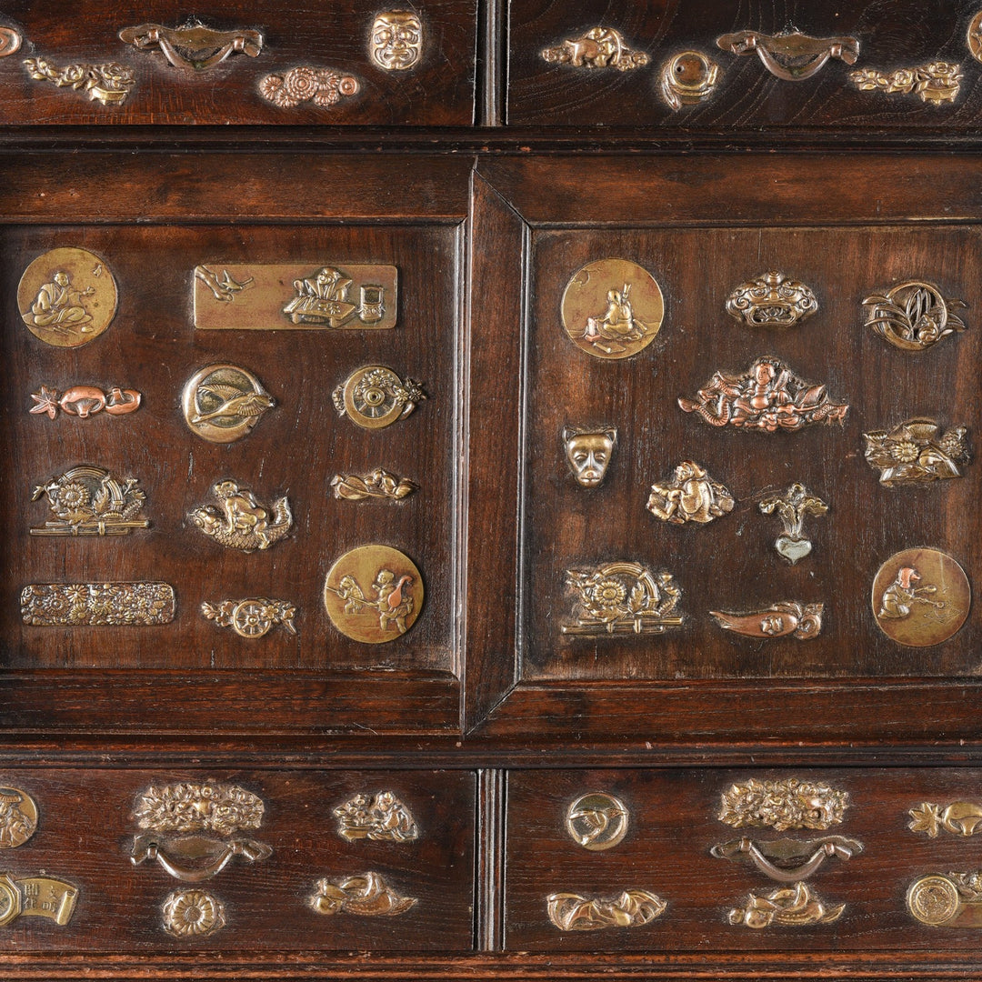 Detail From Antique Japanese Cha Dansu Tea Cabinet | Indigo Antiques