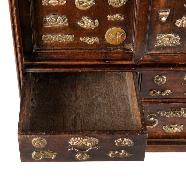 Drawer Detail From Antique Japanese Cha Dansu Tea Cabinet | Indigo Antiques