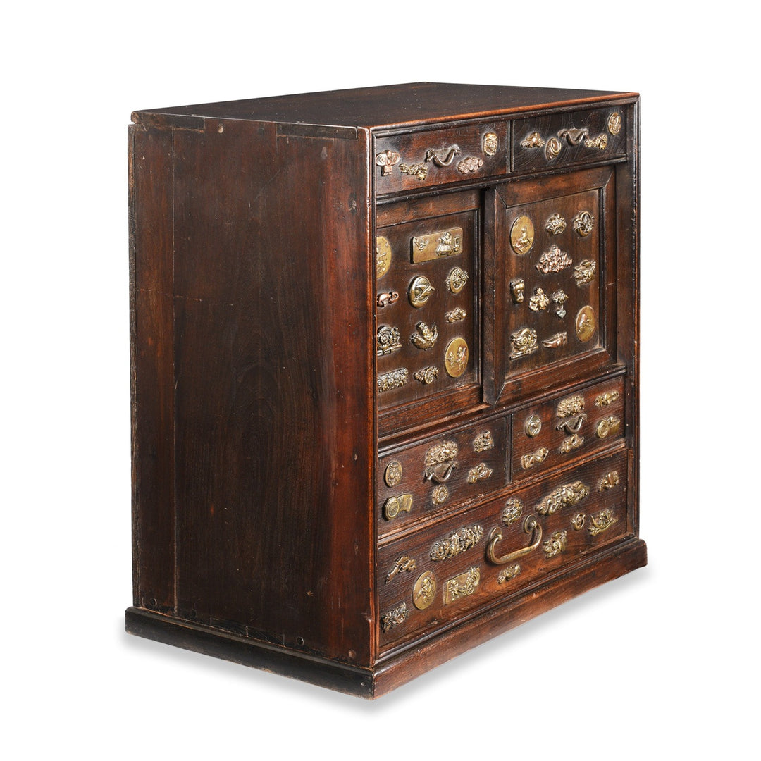 Angled View Of Antique Japanese Cha Dansu Tea Cabinet | Indigo Antiques