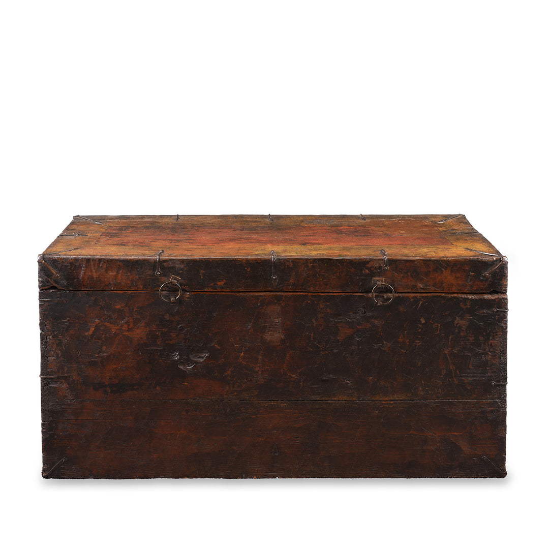 Back of Antique Painted Tibetan 'Dragon' Storage Chest | Indigo Antiques