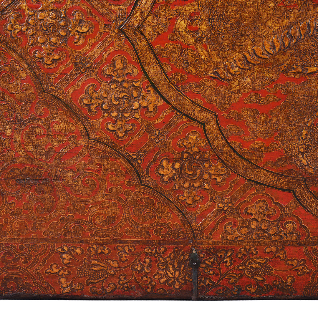 Painted Tibetan 'Dragon' Storage Chest - 18thC