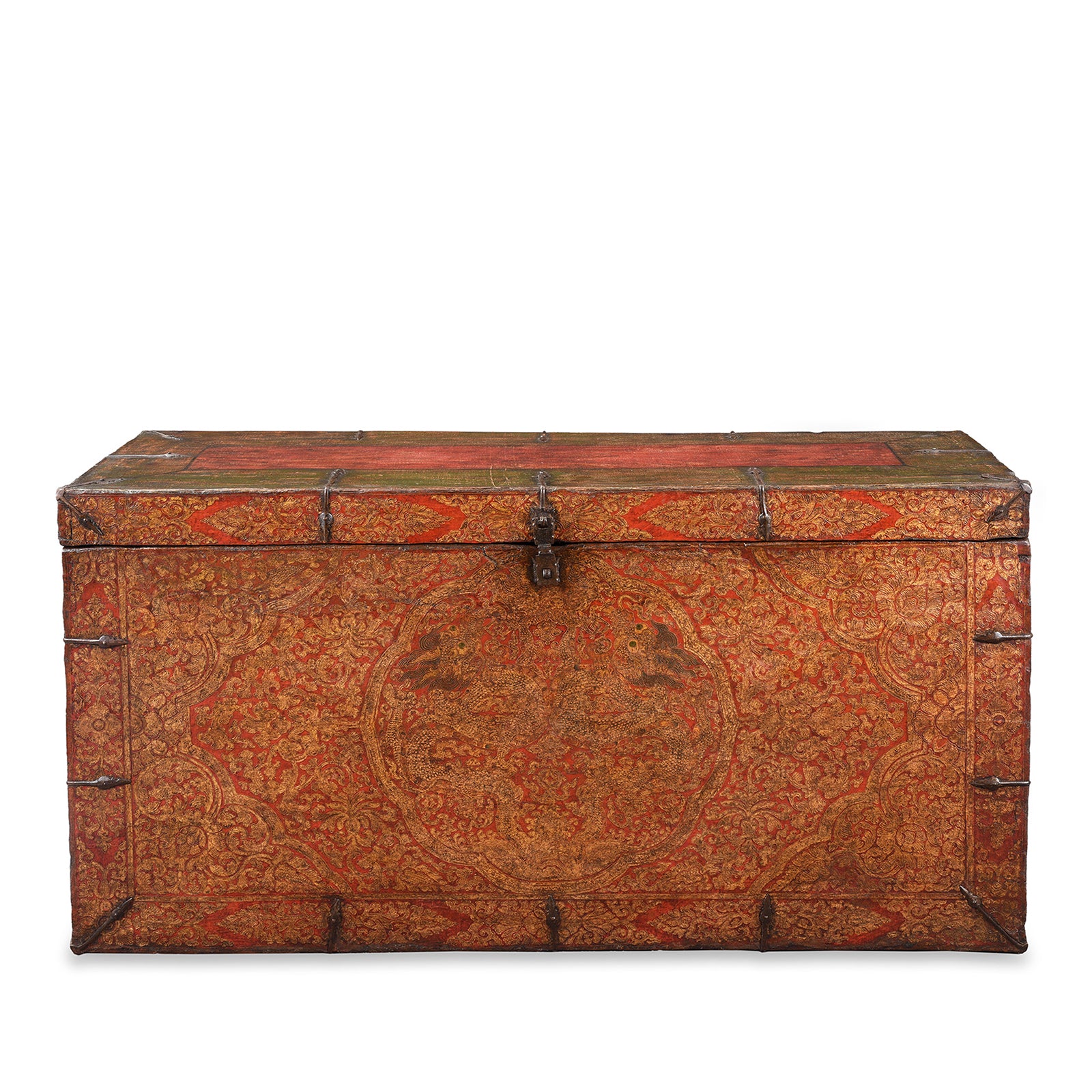 Antique Painted Tibetan 'Dragon' Storage Chest | Indigo Antiques
