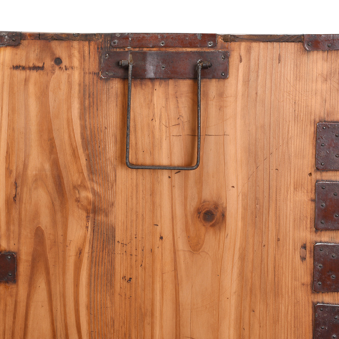 Handle Detail From Japanese Ryobirake Kasane Dansu From Kanto | Indigo Antiques