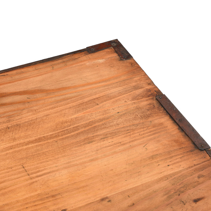 Top Corner Detail From Japanese Ryobirake Kasane Dansu From Kanto | Indigo Antiques