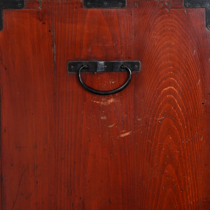 Handles Detail From Antique Black Lacquer Isho Kasane Dansu From Sakata | Indigo Antiques