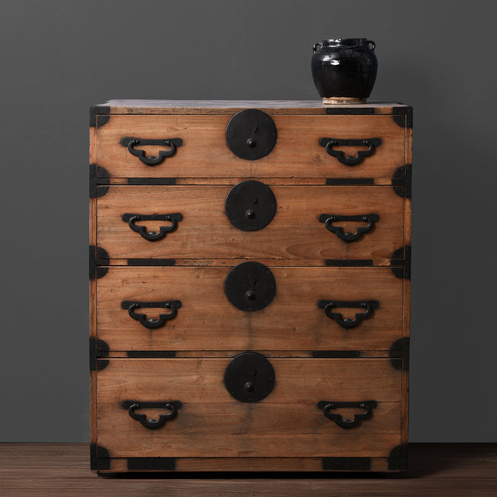 Antique Kanto Style Japanese Isho Dansu - Late Meiji Era - Sugi & Kiri Wood| Indigo Antiques