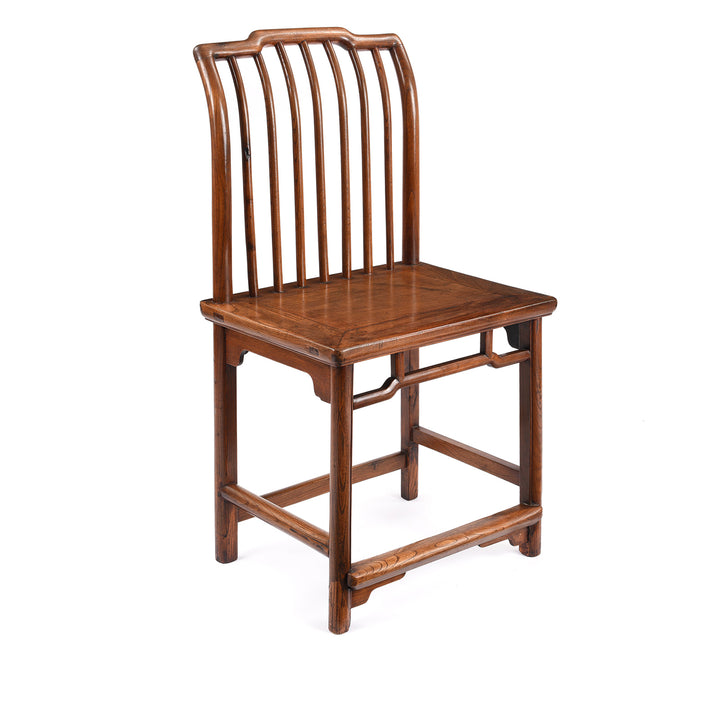 Angled VIew Of Antique Chinese Red Elm Book Chair | Indigo Antiques