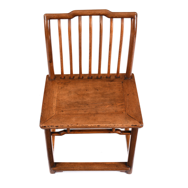 Top Down View Of Antique Chinese Red Elm Book Chair | Indigo Antiques