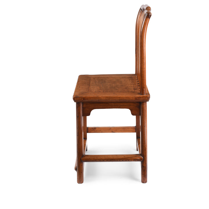Side View Of Antique Chinese Red Elm Book Chair | Indigo Antiques