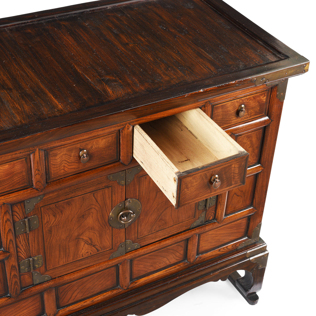 Drawer Detail From Vintage Korean Morijang Side Cabinet  | Indigo Antiques