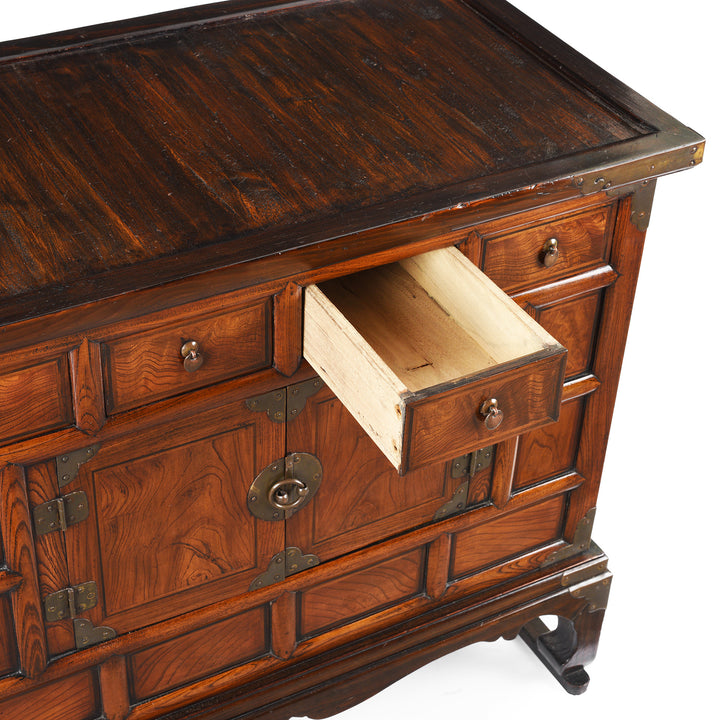 Drawer Detail From Vintage Korean Morijang Side Cabinet  | Indigo Antiques