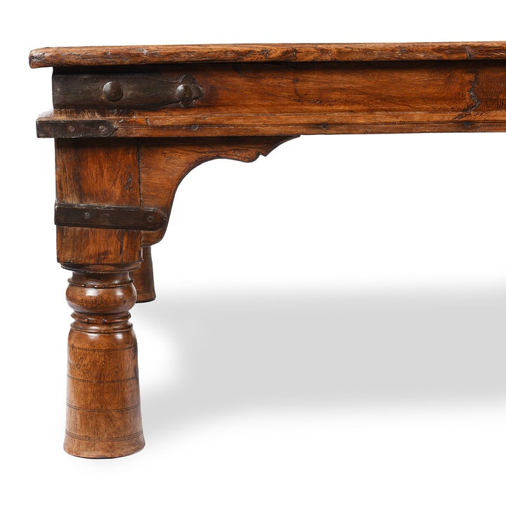Leg Detail From Antique Indian Takhat Coffee Table From Hyderabad | Indigo Antiques