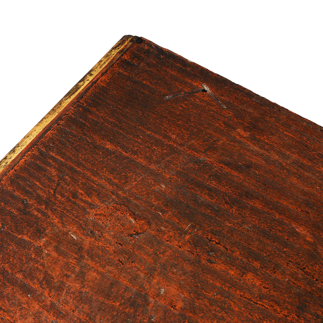 Top Corner Detail From Antique Gilt Burmese Teak Manuscript Chest | Indigo Antiques