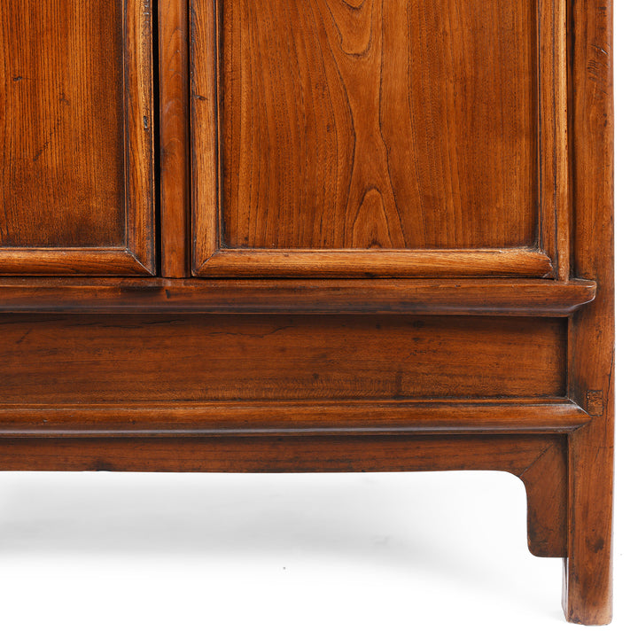 Leg Detail From Antique Chinese Red Elm Tapered Cabinet | Indigo Antiques