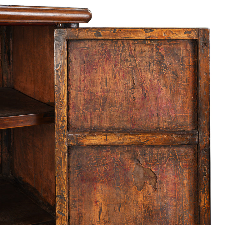 Door Interior Detail From Antique Chinese Red Elm Tapered Cabinet | Indigo Antiques