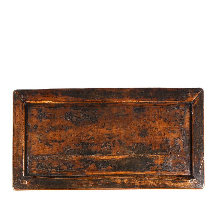 Top Down View Of Antique Chinese Red Elm Tapered Cabinet | Indigo Antiques