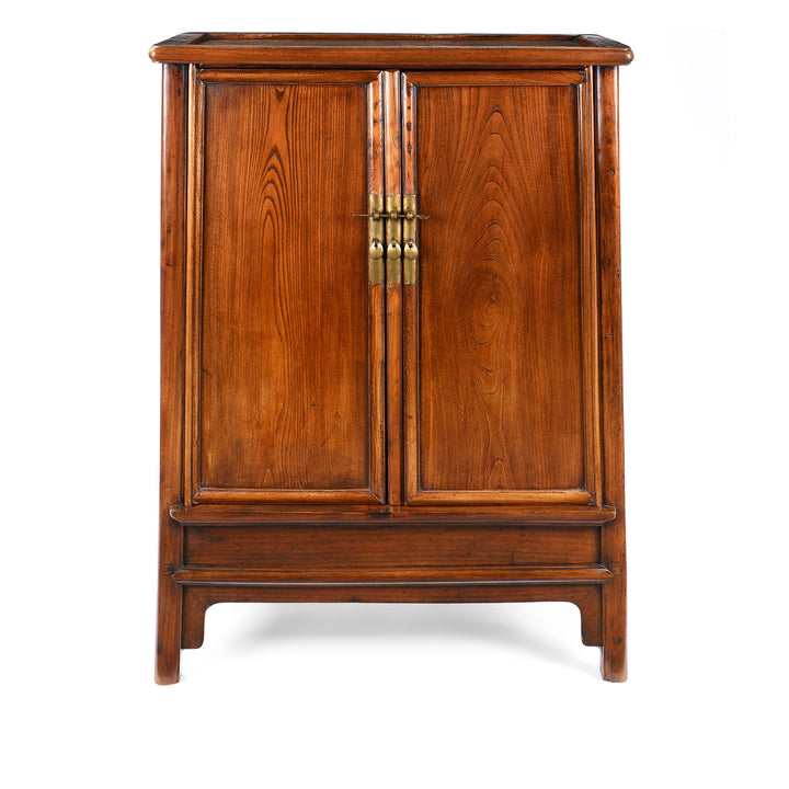 Antique Chinese Red Elm Tapered Cabinet | Indigo Antiques