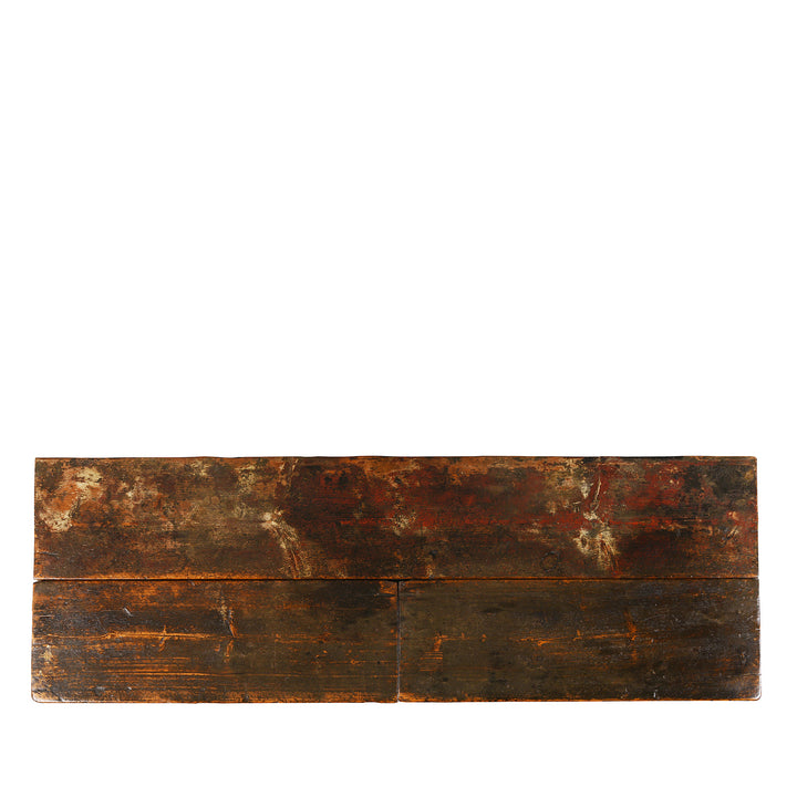 Top Down View Of Antique Mongolian Chest With Original Paint On New Stand | Indigo Antiques
