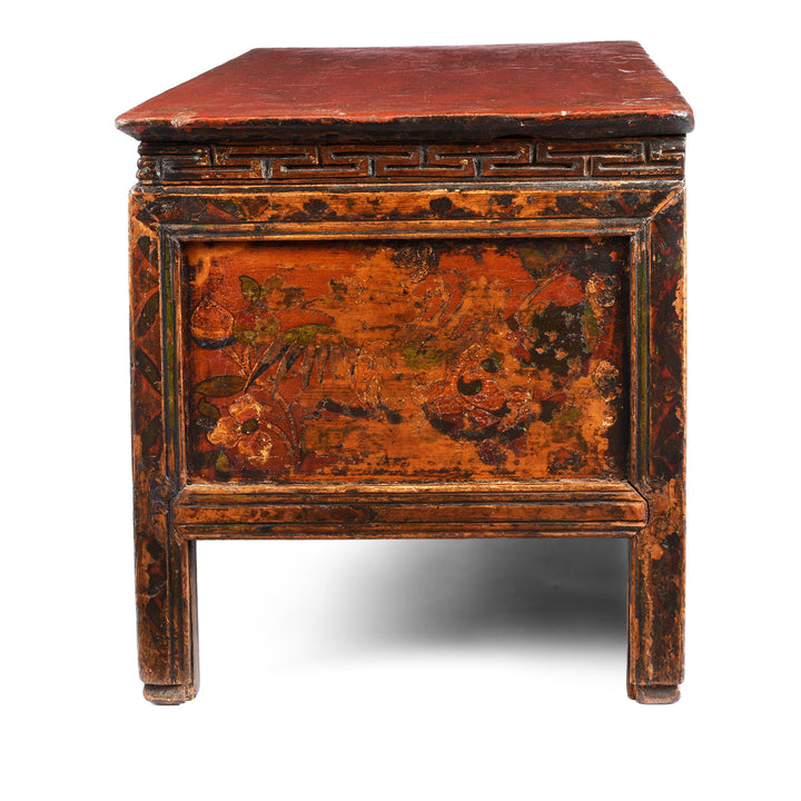 End Detail From Antique Painted Choksar Prayer Table from Tibet | Indigo Antiques