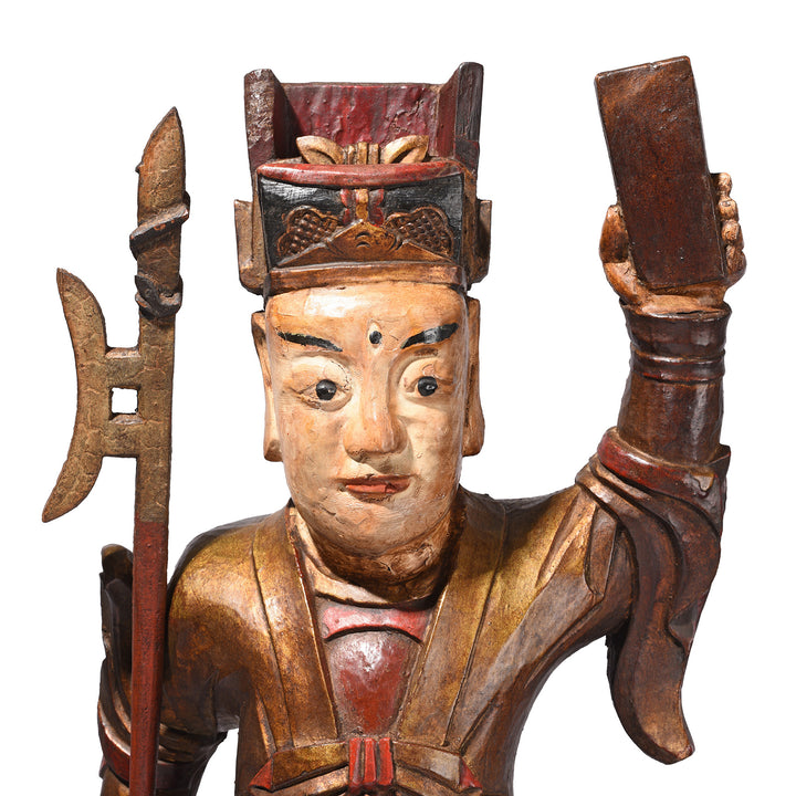 Face Detail From Antique Chinese Ancestor Figure | Indigo Antiques