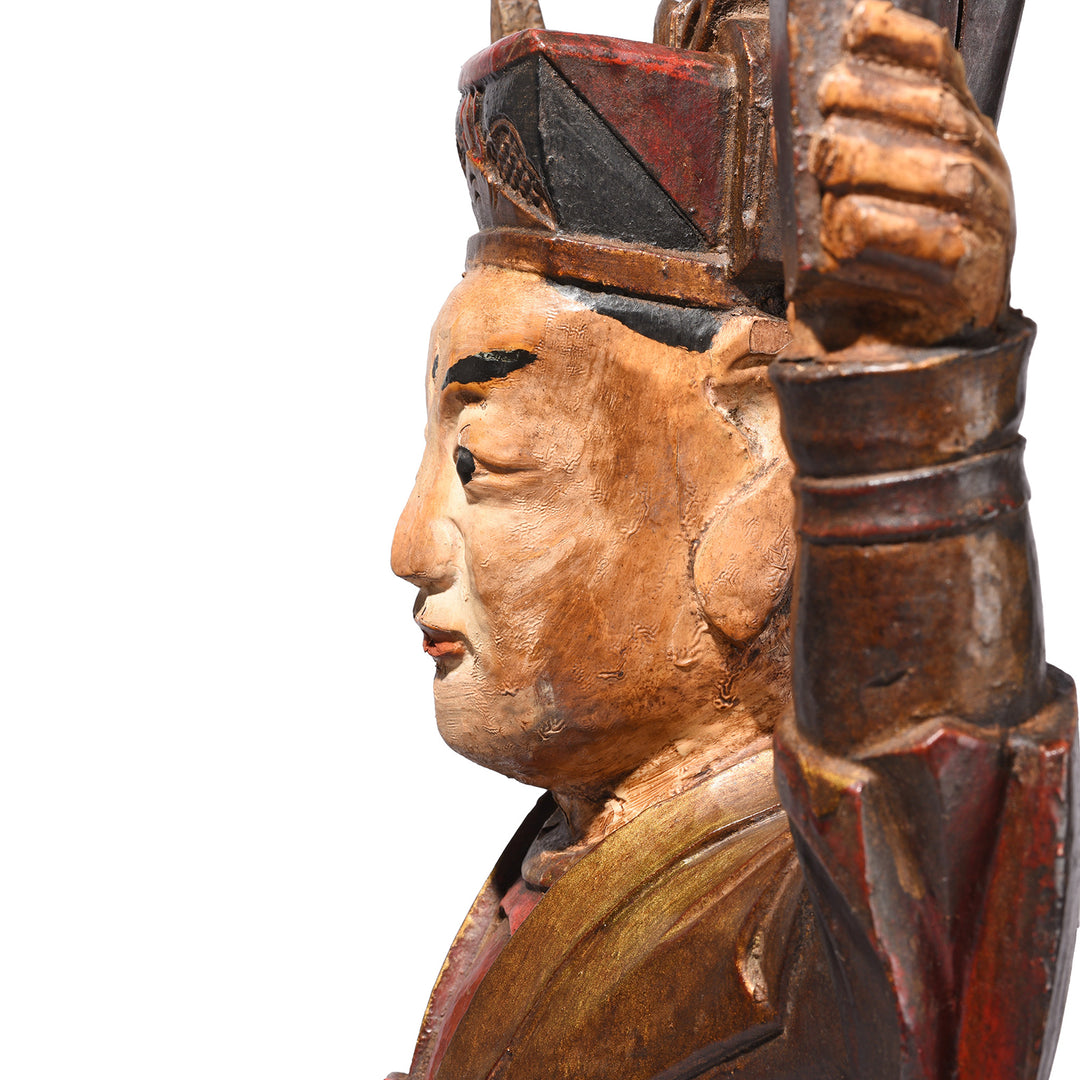 Profile Detail From Antique Chinese Ancestor Figure | Indigo Antiques