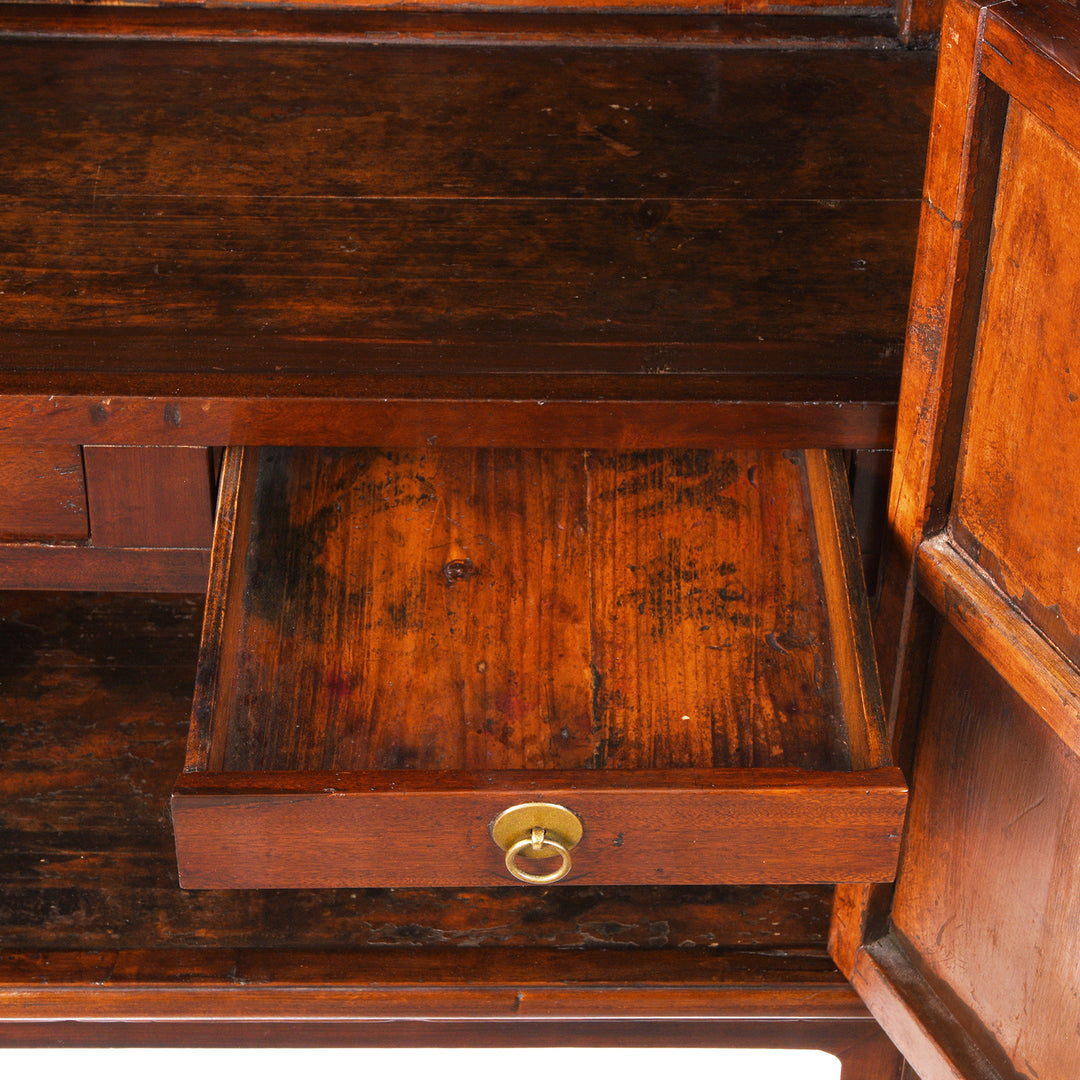 Drawer Detail From Antique Chinese Walnut Shelf | Indigo Antiques