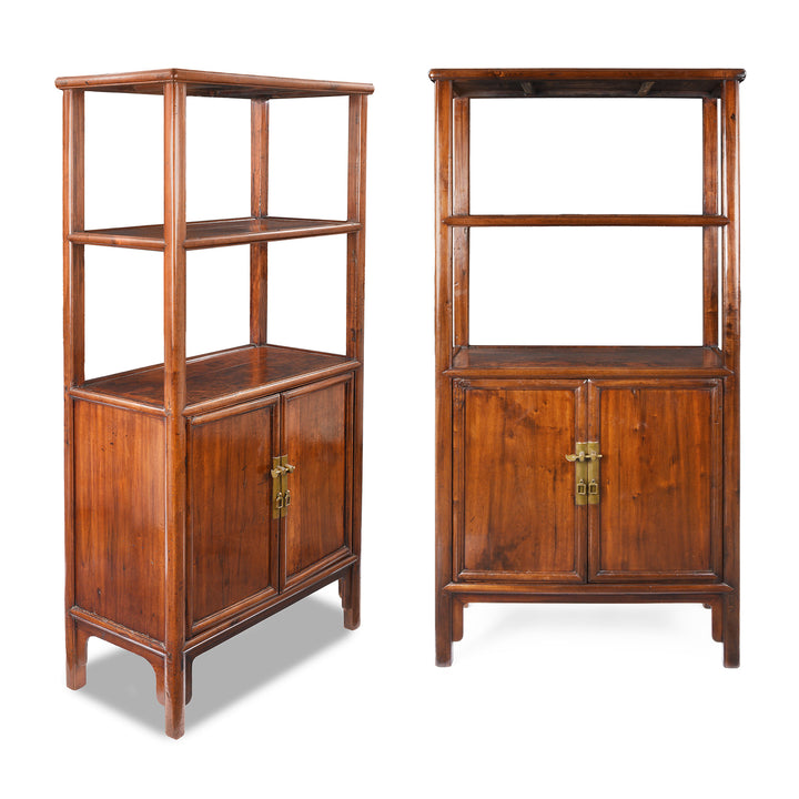Pair Of Antique Chinese Walnut Shelf | Indigo Antiques