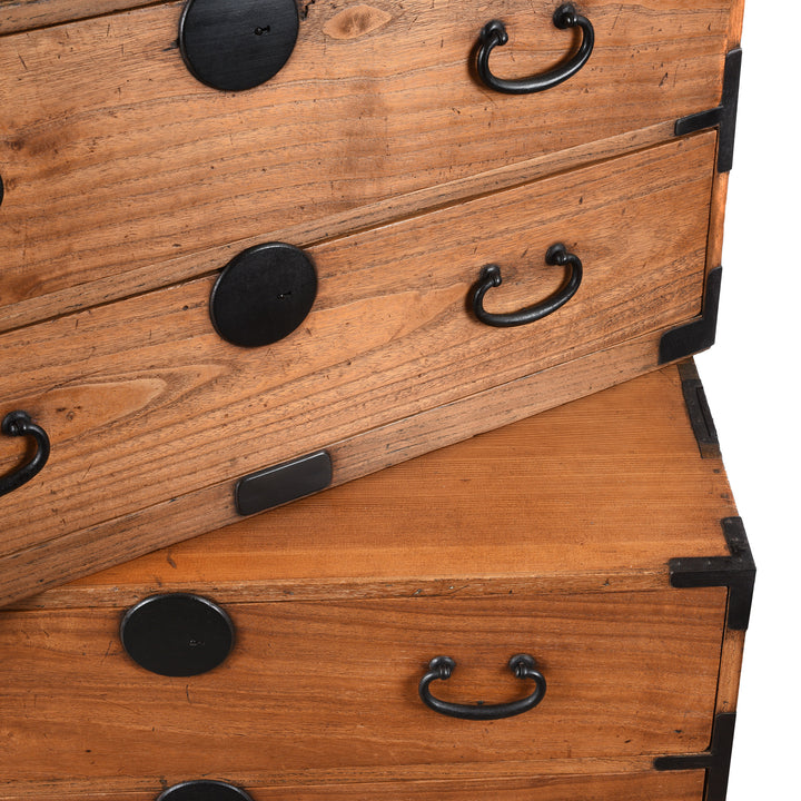 Detached View Detail From Antique Kanto Style Japanese Kasane Isho Dansu | Indigo Antiques