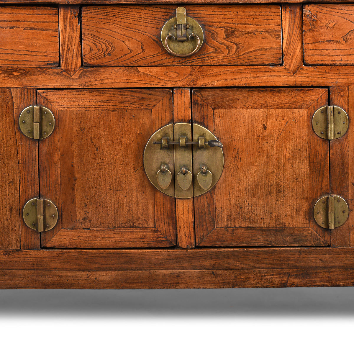 Doors Detail From Antique Elm Chinese Sideboard From Peking | Indigo Antiques