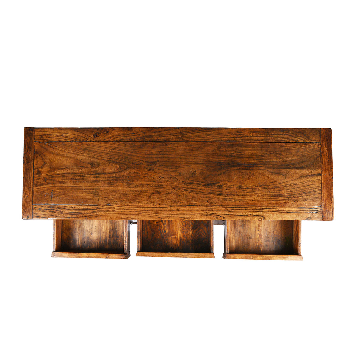 Top Down View Of Antique Elm Chinese Sideboard From Peking | Indigo Antiques