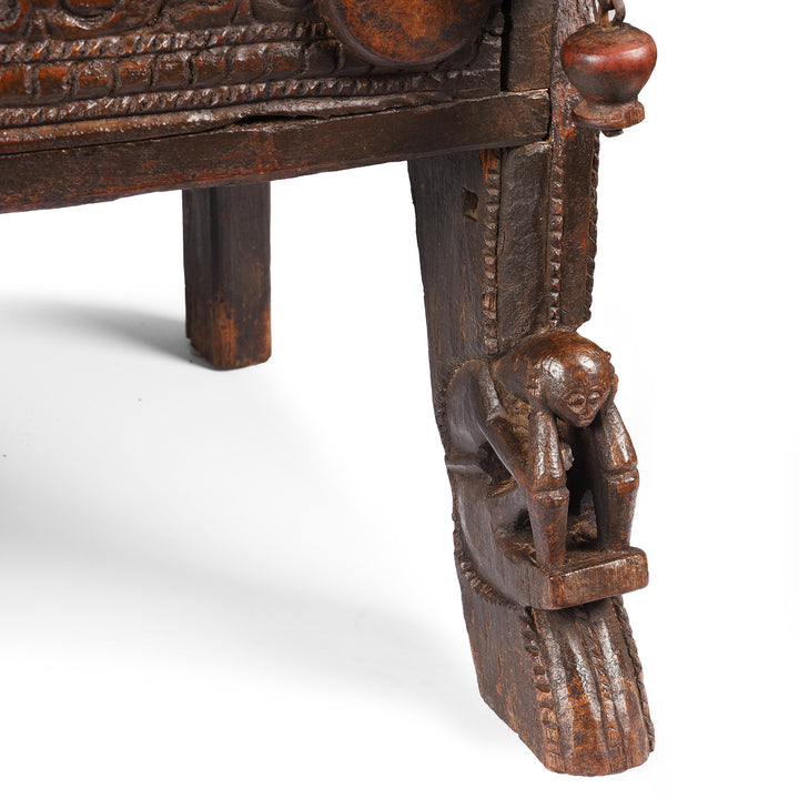 Figure detail from an antique Indian Majus dowry chest from Gujarat | Indigo Antiques