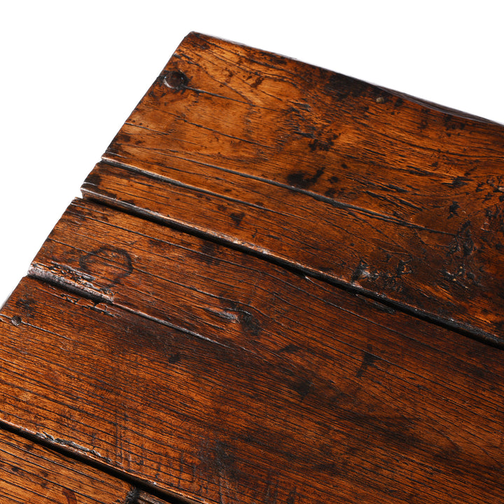 Top Corner Detail From Antique Carved Teak Dowry Chest - Majus From Gujarat | Indigo Antiques