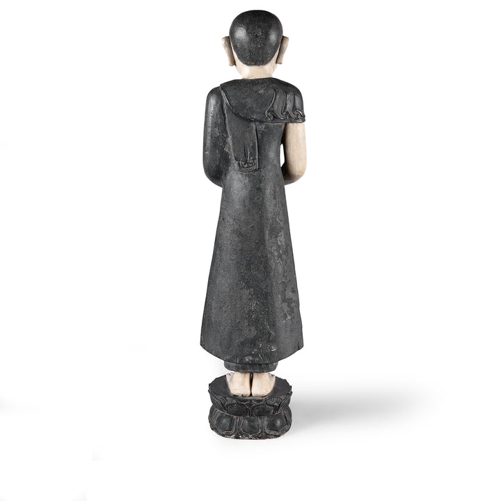 Back Of Pair Of Vintage Carved Teak Burmese Monks | Indigo Antiques