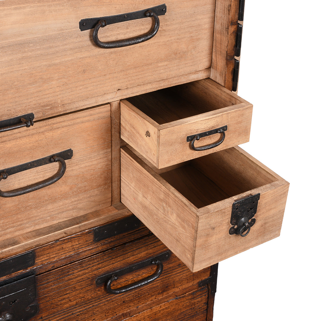 Small Drawer Detail From Antique Japanese Ryobirake Kasane Dansu | Indigo Antiques